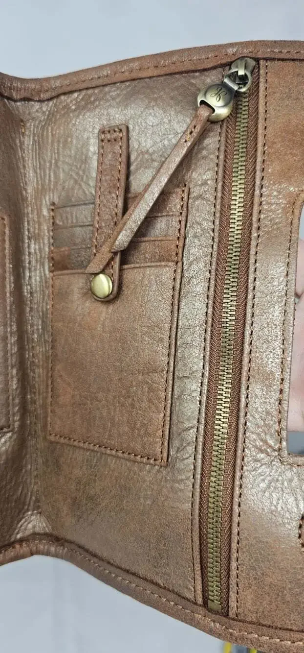 Hobo International ACE Clutch In Patina Distressed Brown Metallic Leather NWOT